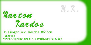 marton kardos business card